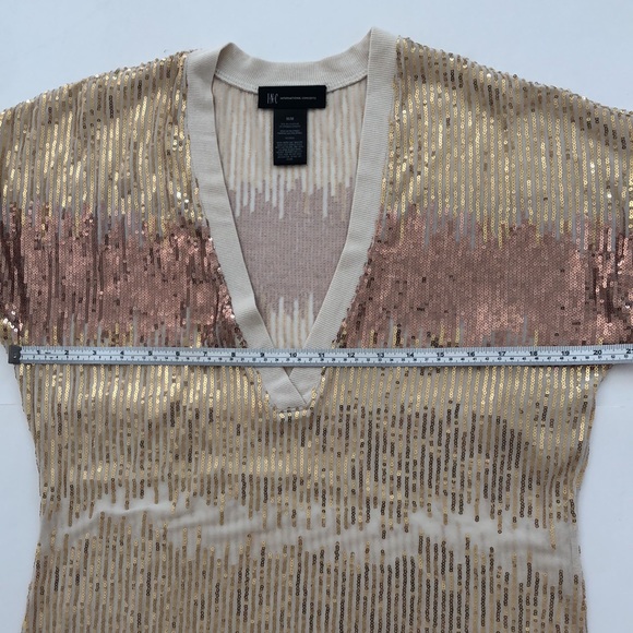 INC INTERNATIONAL CONCEPTS SEQUIN PARTY TOP TUNIC DEEP V NECK - Picture 8 of 10